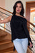 Asymmetrical Draped Top in Black Silk Charmeuse by Ludmila Couture