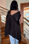 Asymmetrical Draped Top in Chocolate Silk Charmeuse by Ludmila Couture