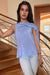 Asymmetrical Draped Top in Sky Blue Silk Charmeuse by Ludmila Couture