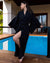  Black Dots Japanese Cotton Kimono Robe by Ludmila Couture