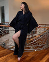 Black Dots Japanese  Cotton Kimono Robe by Ludmila Couture