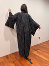 Japanese  White-Black Striped Cotton Kimono Robe by Ludmila Couture