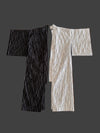 Japanese  White-Black Striped Cotton Kimono Robe Unisex by Ludmila Couture