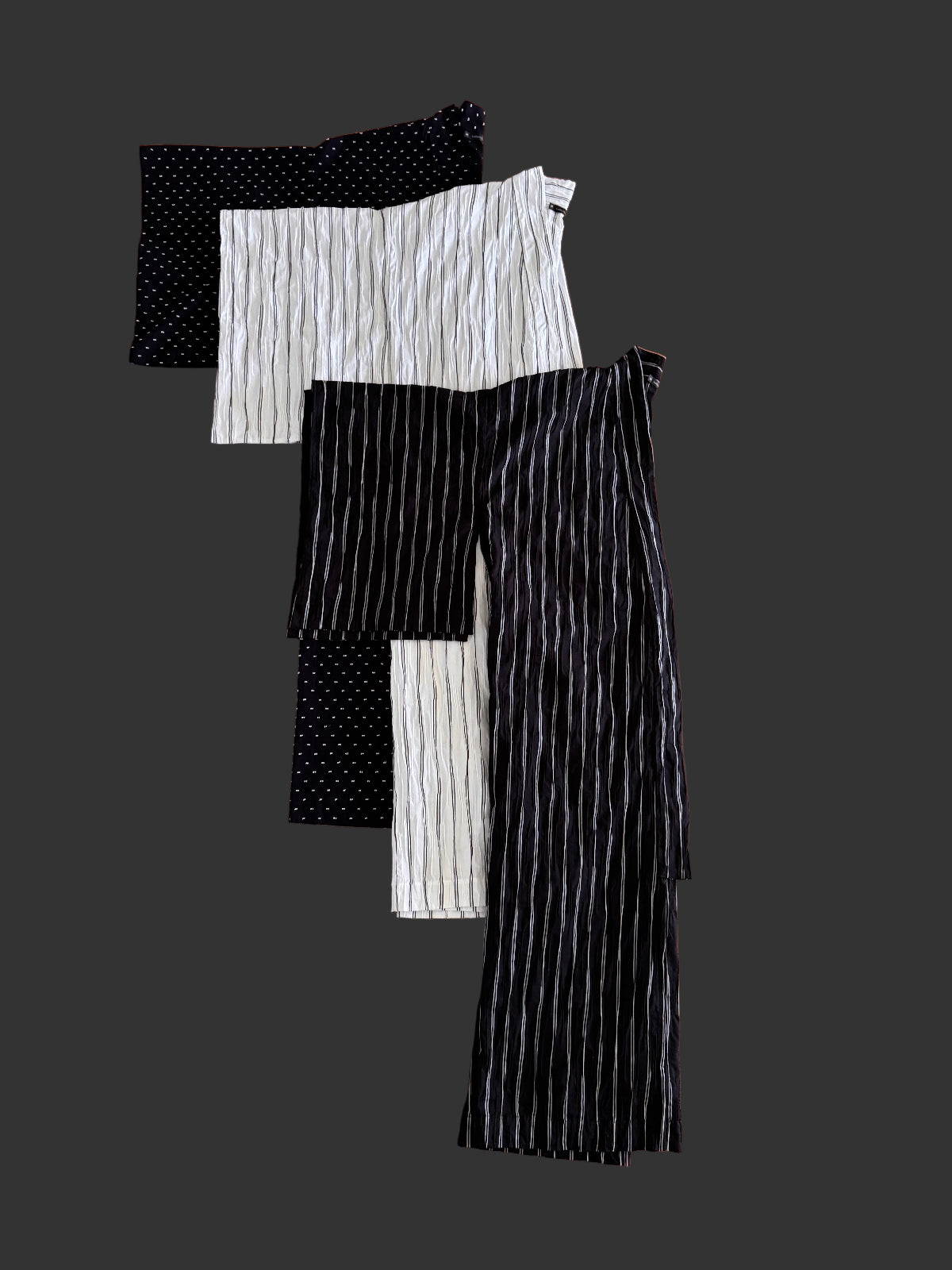  Japanese  White-Black Striped Cotton Kimono Robe by Ludmila Couture