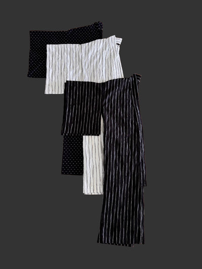 Japanese  White-Black Striped Cotton Kimono Robe by Ludmila Couture