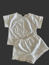 White Cotton  Pajama Lounge Set by Ludmila Couture