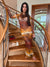Tiger Printed Bodycon Maxi Hooded Cowl Neck Mesh Dress by Ludmila Couture