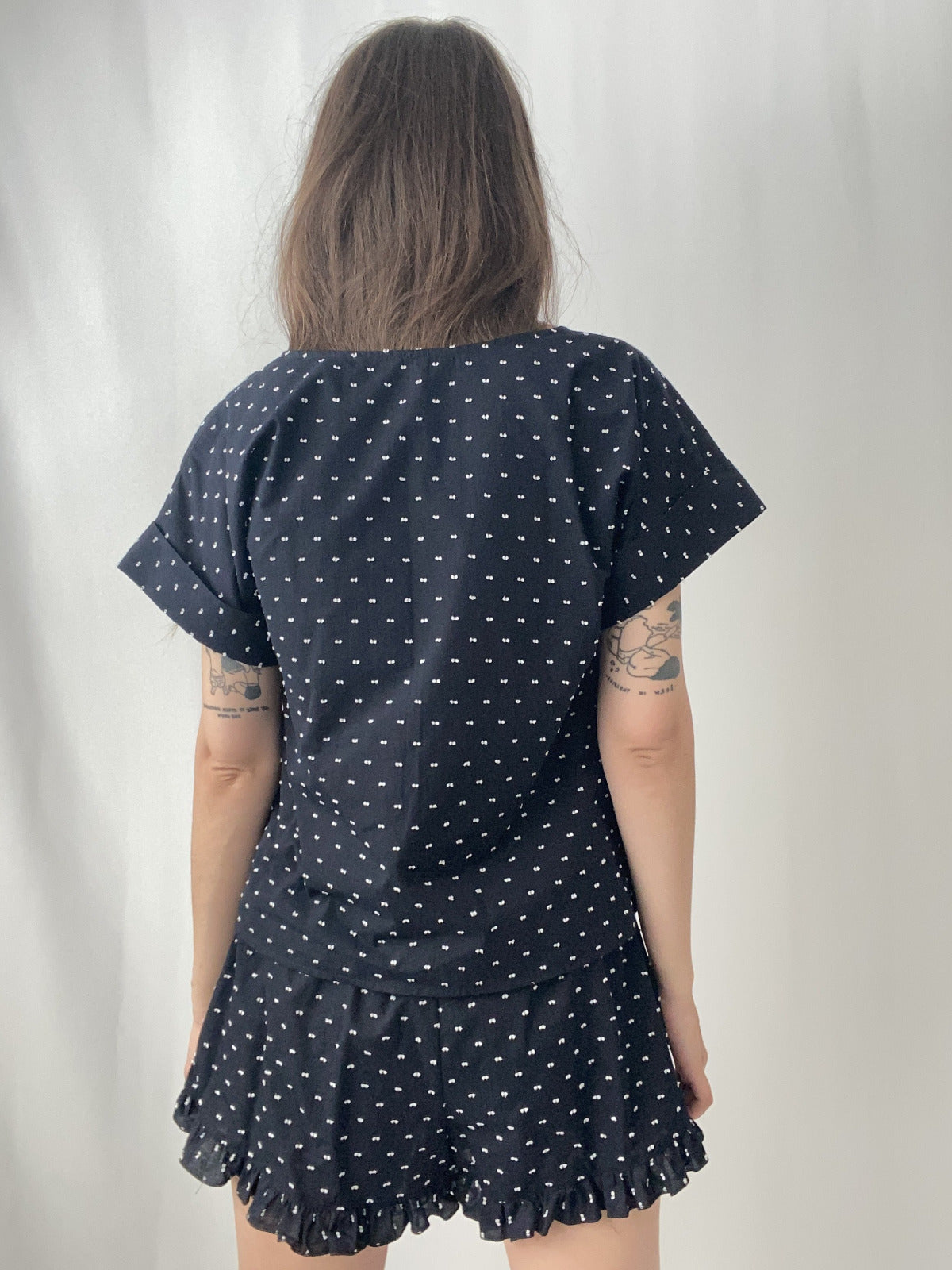 Japanese Organic Cotton Black Lounge Set  Pajama by Ludmila Couture